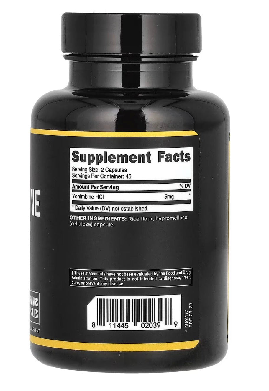 Yohimbine HCI, 2.5 mg, 90 Capsules