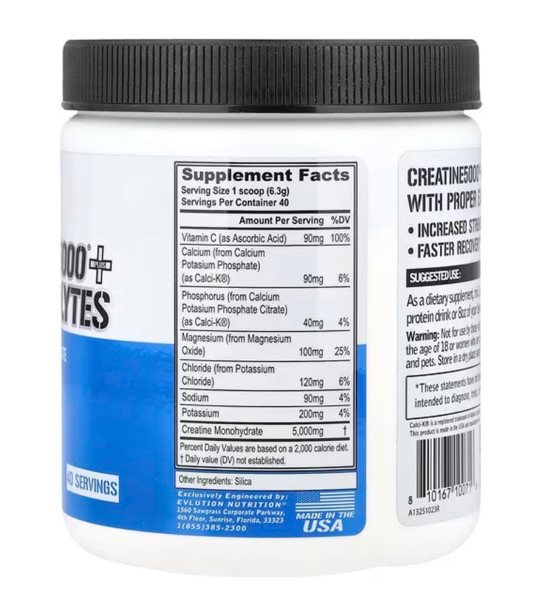 Creatine5000® Plus Electrolytes, Unflavored, 8.82 oz (250 g)